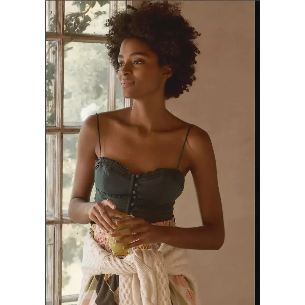 NWT Anthropologie Agua Bendita Ariel Cotton Crop Top - Medium
